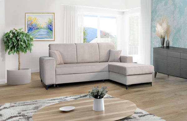 Alfredo Beige | Luxurious | Plush Upholstered | Convertible 93" Sectional