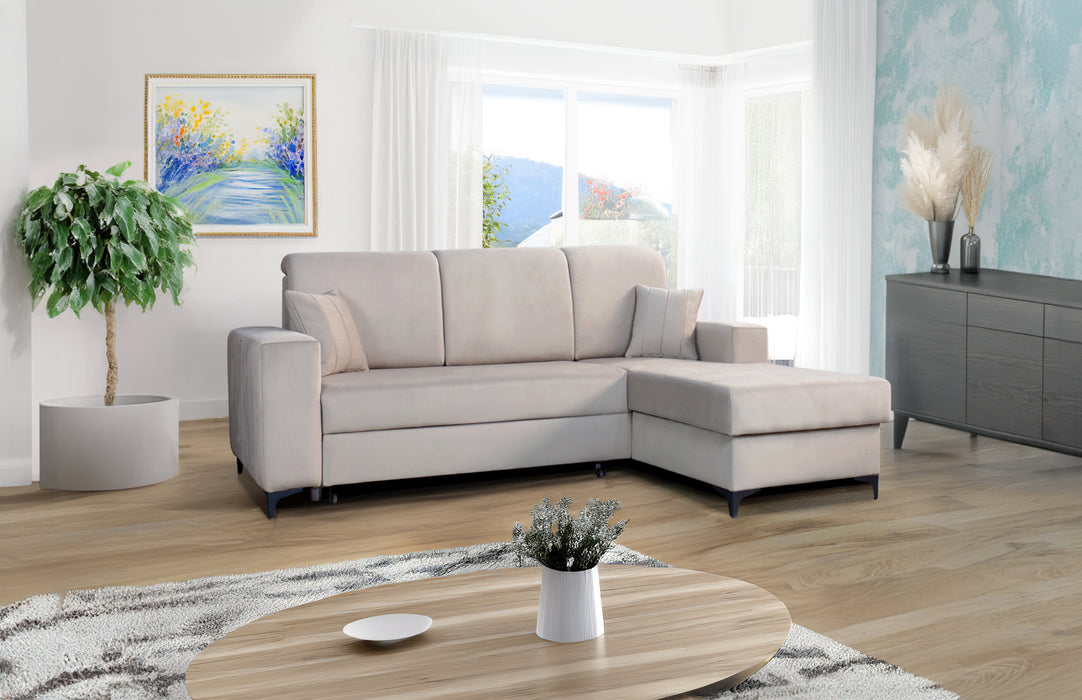 Alfredo Beige | Luxurious | Plush Upholstered | Convertible 93" Sectional