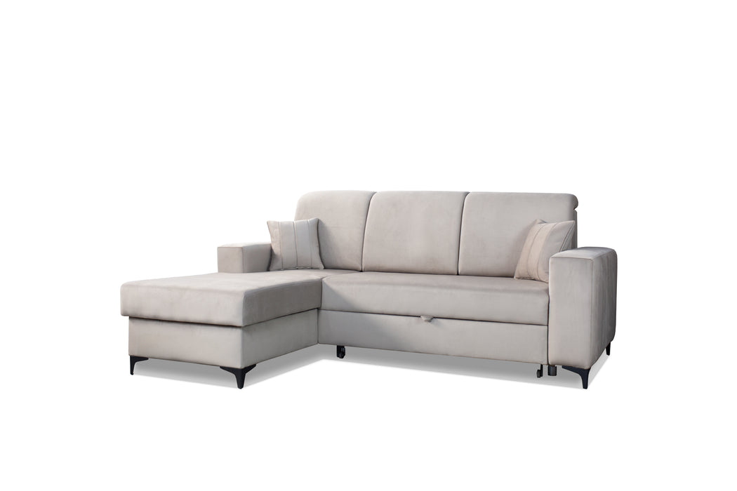 Alfredo Beige | Luxurious | Plush Upholstered | Convertible 93" Sectional