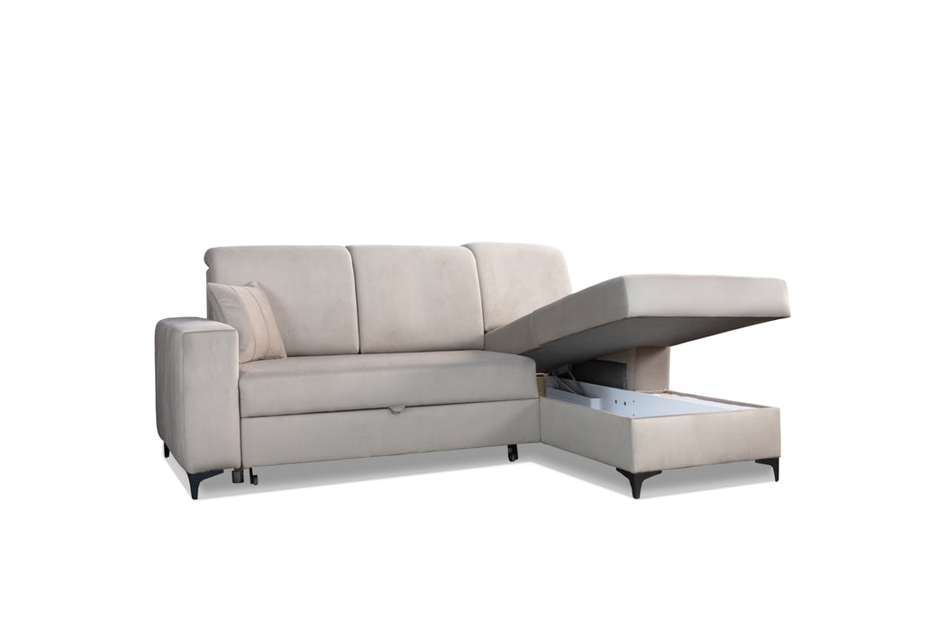 Alfredo Beige | Luxurious | Plush Upholstered | Convertible 93" Sectional