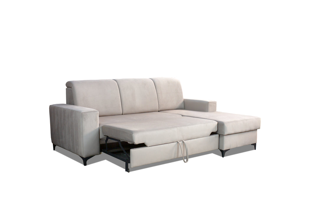 Alfredo Beige | Luxurious | Plush Upholstered | Convertible 93" Sectional