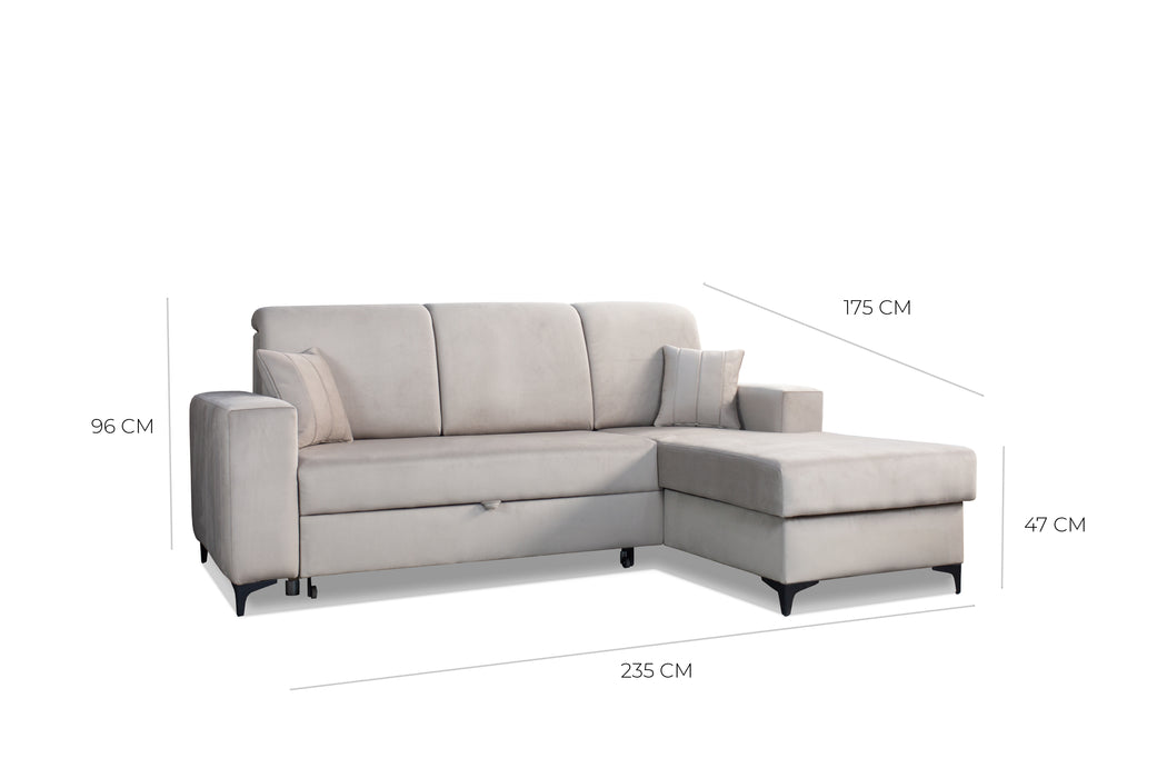 Alfredo Beige | Luxurious | Plush Upholstered | Convertible 93" Sectional