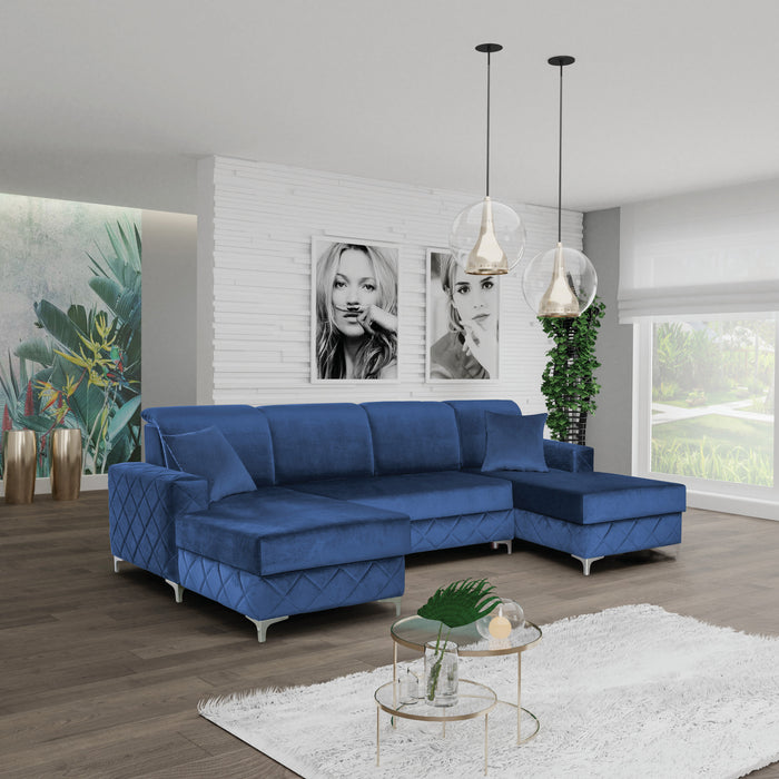 Sectional | 114" | Alfredo Deluxe | Convertible | Luxurious | Storage