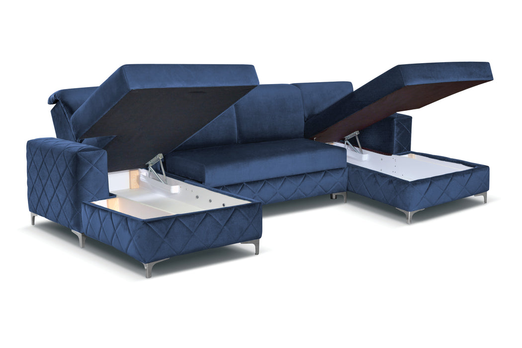 Sectional | 114" | Alfredo Deluxe | Convertible | Luxurious | Storage