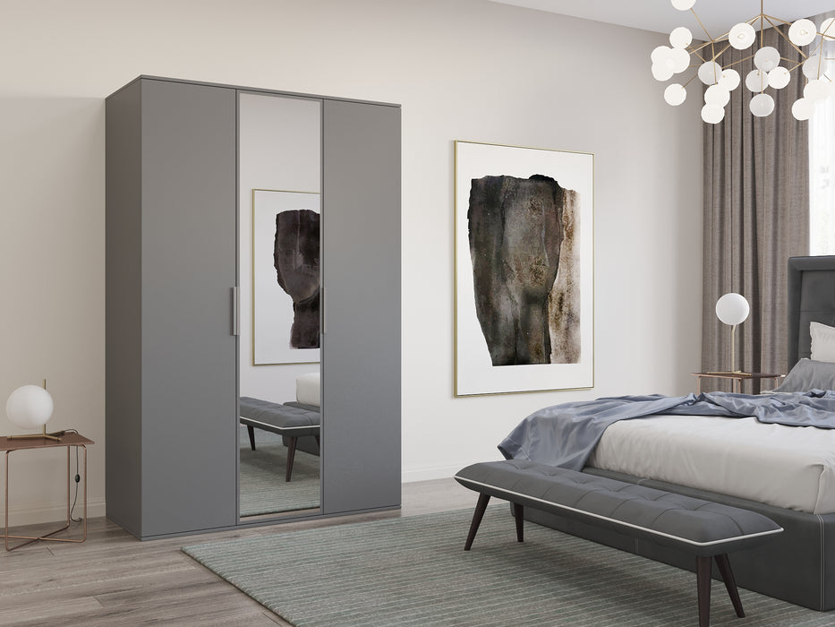 Bonnie 3-Door Armoire for Your Bedroom in Gray, Black, Wenge, White Colors