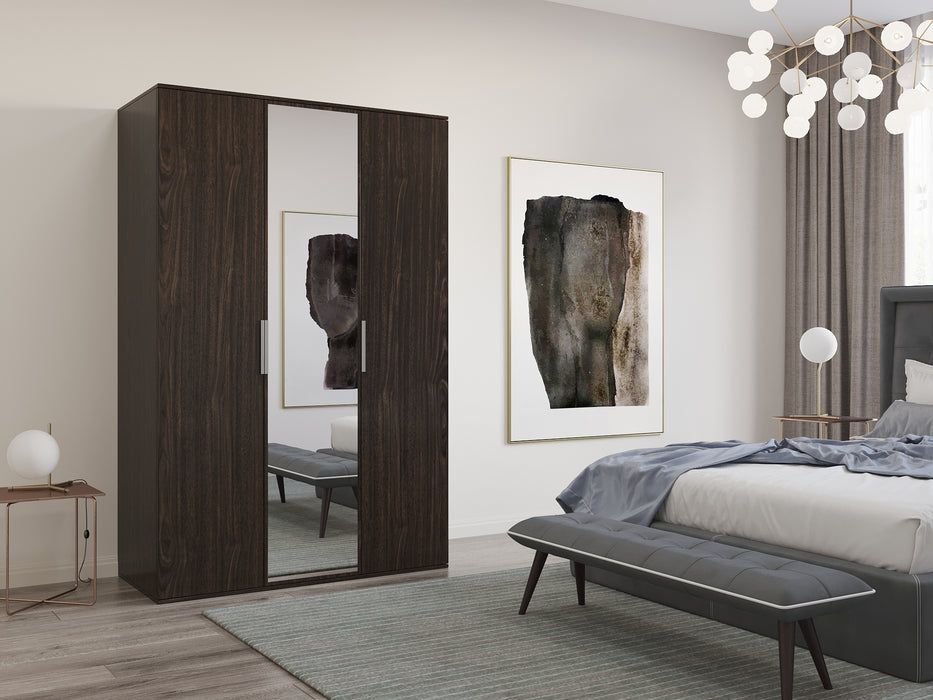 Bonnie 3-Door Armoire for Your Bedroom in Gray, Black, Wenge, White Colors