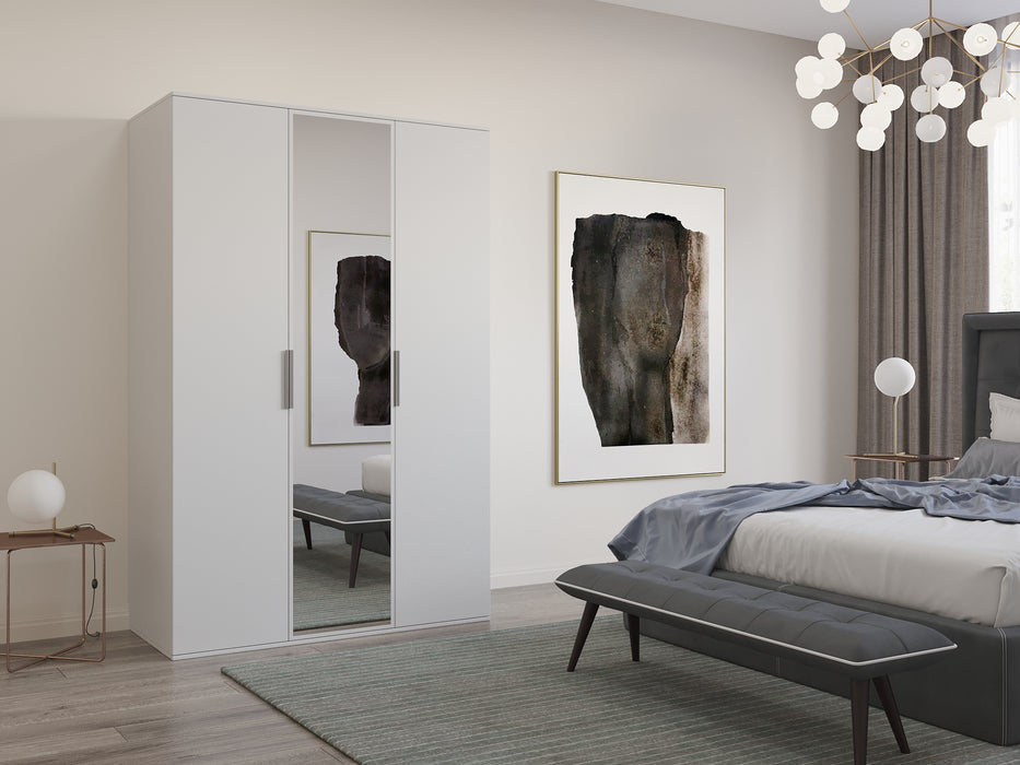 Bonnie 3-Door Armoire for Your Bedroom in Gray, Black, Wenge, White Colors