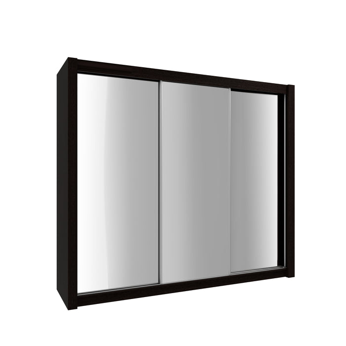 Chico Sliding Door Mirrored Wardrobe in Gray, Black, Wenge, White Colors