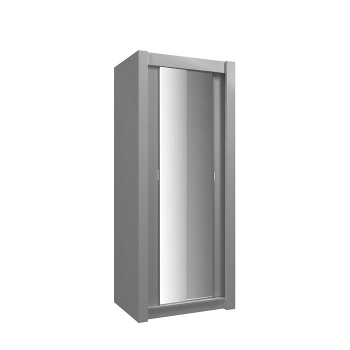 Chico Sliding Door Mirrored Wardrobe in Gray, Black, Wenge, White Colors
