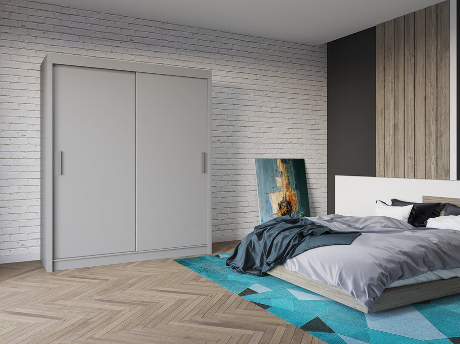 Classic Sliding Door Wardrobe in Gray, Black, Wenge, White Colors