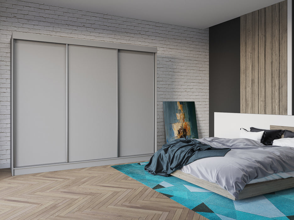 Classic Sliding Door Wardrobe in Gray, Black, Wenge, White Colors