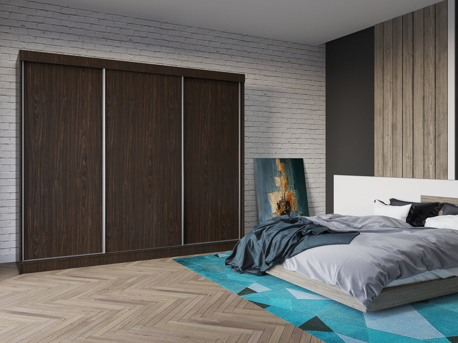 Classic Sliding Door Wardrobe in Gray, Black, Wenge, White Colors