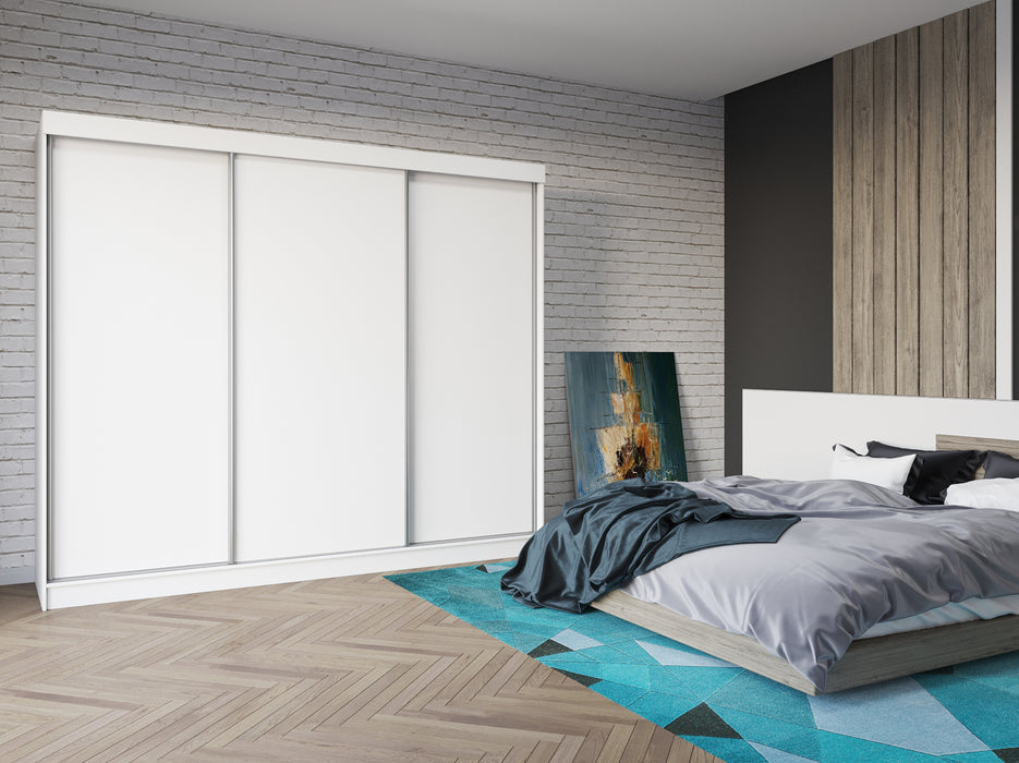 Classic Sliding Door Wardrobe in Gray, Black, Wenge, White Colors