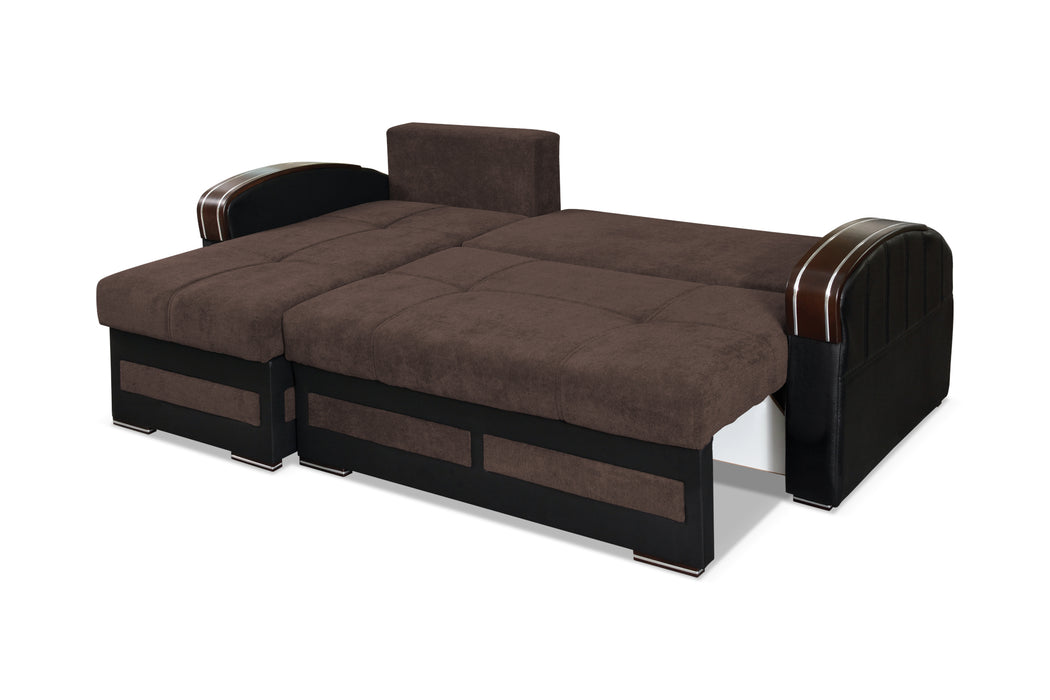 Tommy 94" Wide 2-Piece Sectional Sofa Bed with Storage Reversible