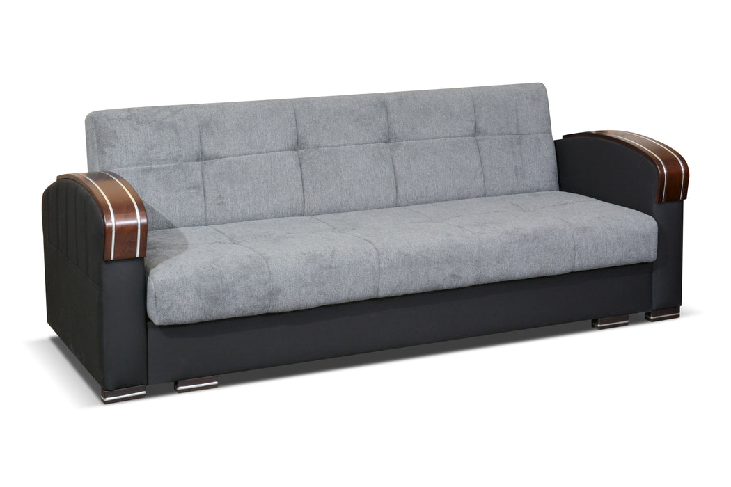 Samantha Stylish Sofa & Loveseat With Wood Arms
