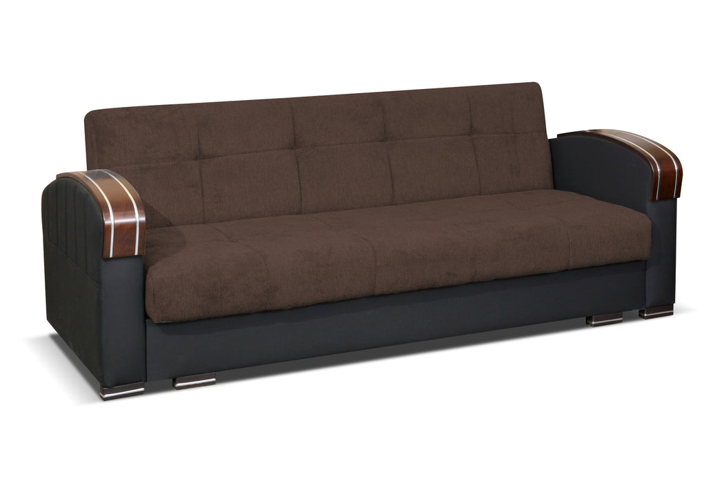 Samantha Stylish Sofa & Loveseat With Wood Arms