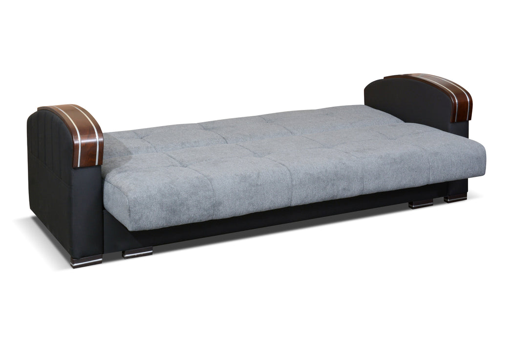 Samantha Stylish Sofa & Loveseat With Wood Arms