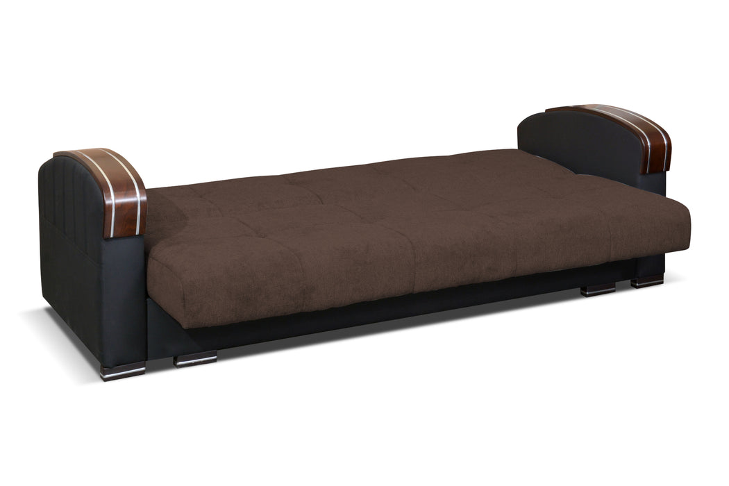 Samantha Stylish Sofa & Loveseat With Wood Arms