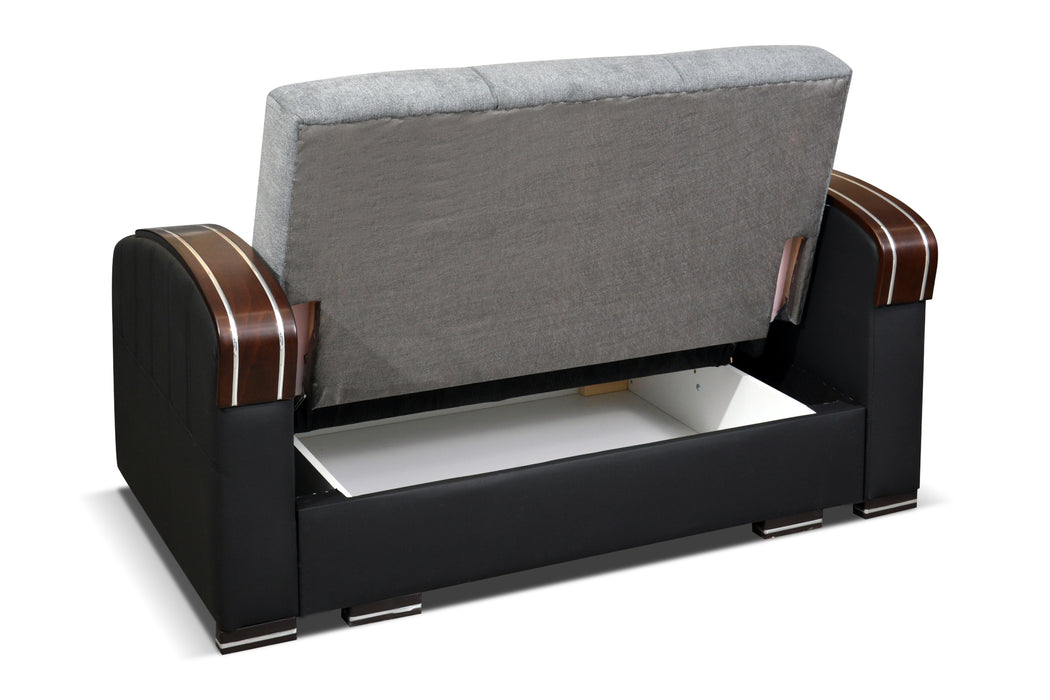 Samantha Stylish Sofa & Loveseat With Wood Arms
