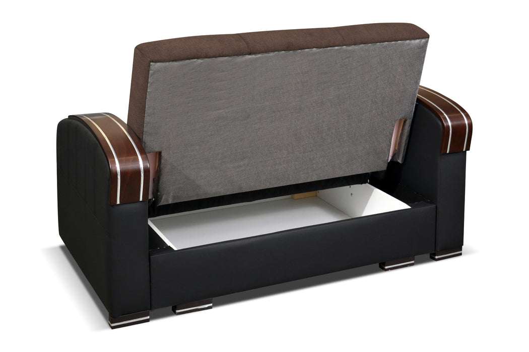 Samantha Stylish Sofa & Loveseat With Wood Arms