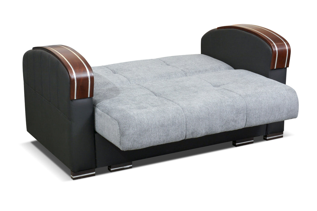 Samantha Stylish Sofa & Loveseat With Wood Arms