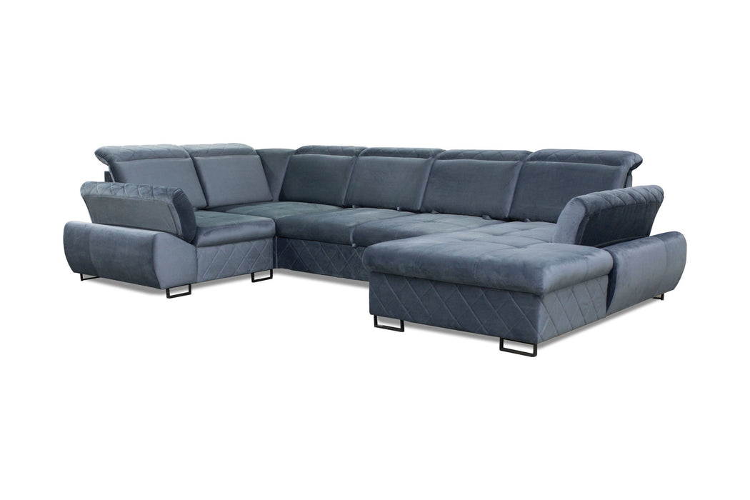 "Selly" | 136" Wide | Corner Sectional Sofa | Adjustable Backrest, Sofa Bed | Storage
